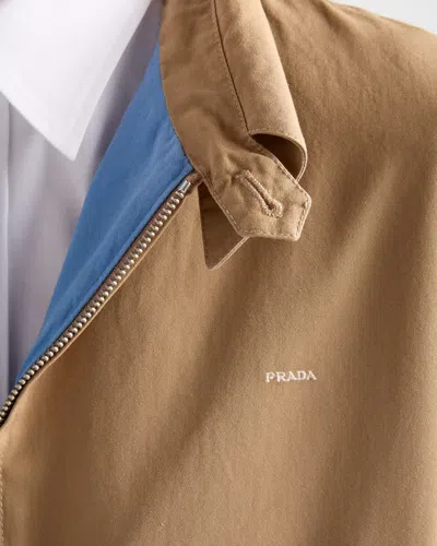 Prada Men's Poplin Chest Logo Full-zip Shirt Jacket In Burgundy