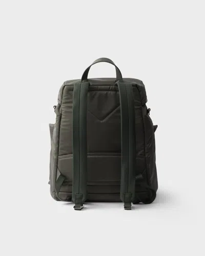 Prada Re-nylon And Leather Backpack In Gray
