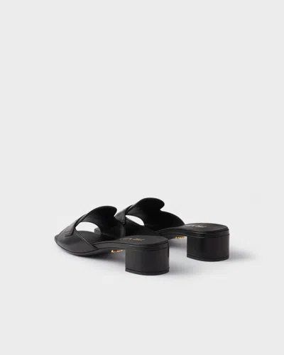 Prada Leather Sandals In Black