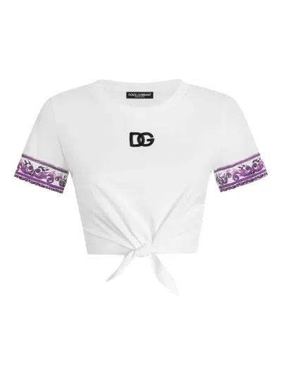 Dolce & Gabbana Logo-appliqué Cotton T-shirt In White
