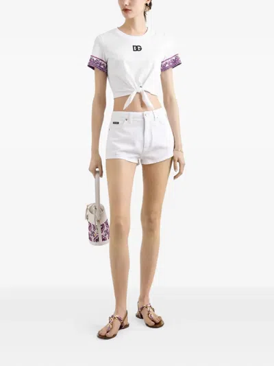 Dolce & Gabbana Logo-appliqué Cotton T-shirt In White