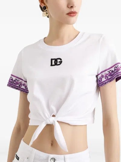 Dolce & Gabbana Logo-appliqué Cotton T-shirt In White