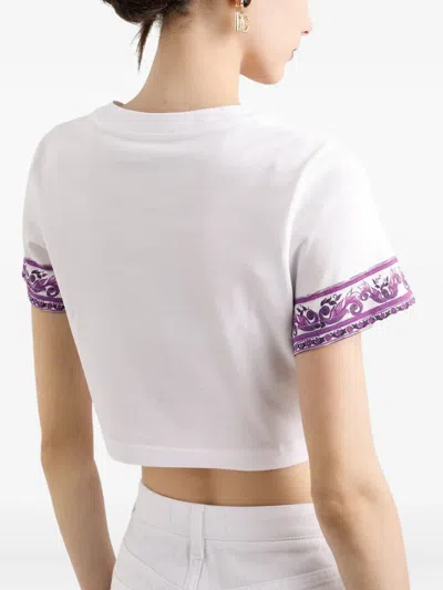 Dolce & Gabbana Logo-appliqué Cotton T-shirt In White