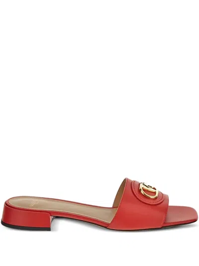 Valentino Vlogo-detail Slide Sandals In Red