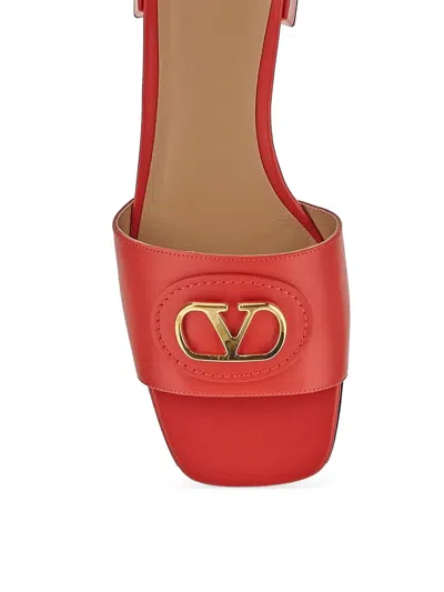 Valentino Vlogo-detail Slide Sandals In Red