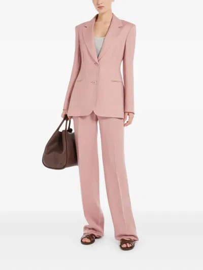 Max Mara Studio Cordova Long Trouser Pink In Pink