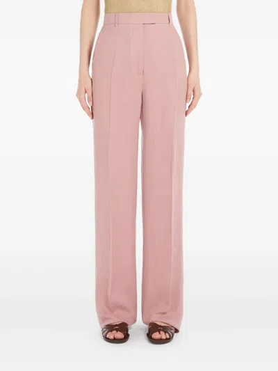 Max Mara Studio Cordova Long Trouser Pink In Pink