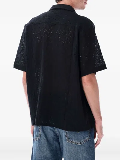 Corridor Floral-lace Short-sleeve Shirt In Black