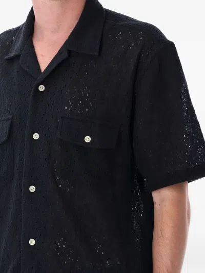 Corridor Floral-lace Short-sleeve Shirt In Black