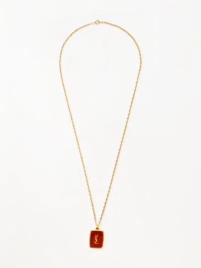 Pre-owned Saint Laurent Logo-pendant Necklace