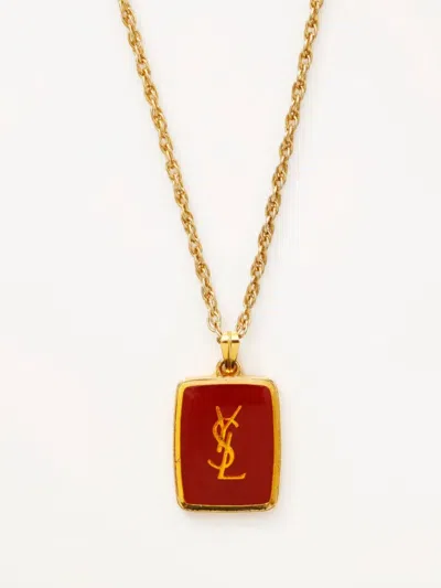 Pre-owned Saint Laurent Logo-pendant Necklace