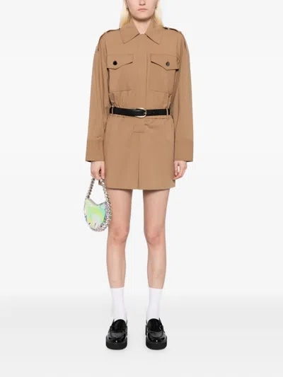 Self-portrait Twill Romper In Neutral