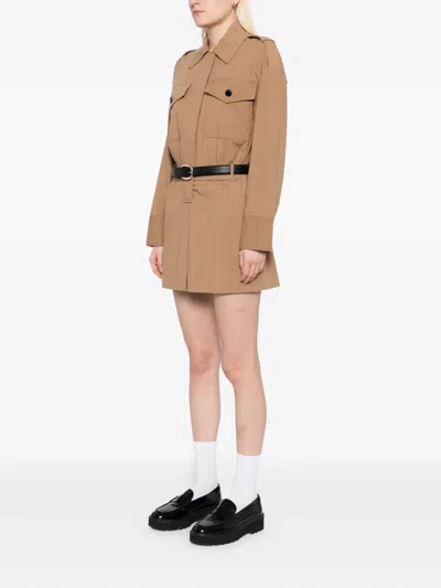 Self-portrait Twill Romper In Neutral