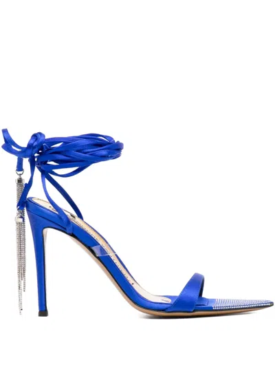 Alexandre Vauthier 105mm Leather Sandals In Blue
