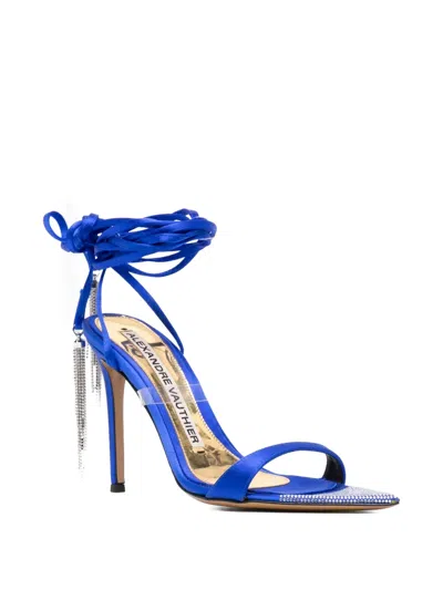 Alexandre Vauthier 105mm Leather Sandals In Blue