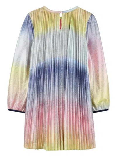 Billieblush Pleated Metallic-effect Dress In Multi