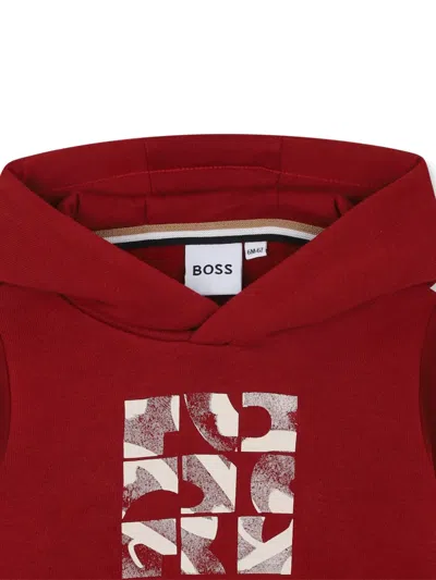Bosswear Graphic-logo Hoodie In Red