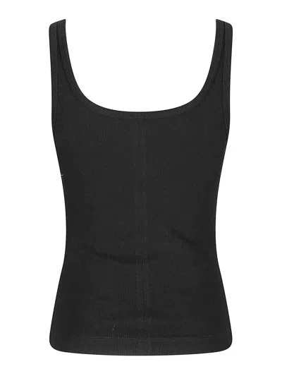 Mm6 Maison Margiela Mm6 By Maison Margiela Sleeveless Ribbed Cotton Tank Top With Hook In Black