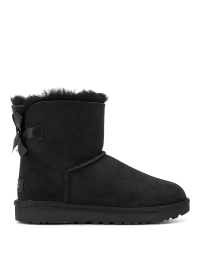 Ugg Mini Bailey Bow Ii Shearling Fur Boots In Black
