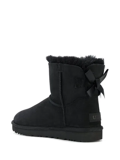 Ugg Mini Bailey Bow Ii Shearling Fur Boots In Black