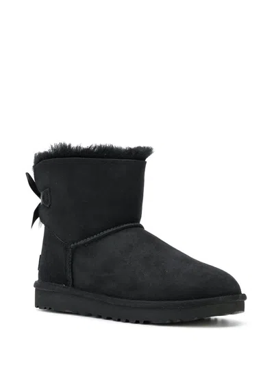Ugg Mini Bailey Bow Ii Shearling Fur Boots In Black