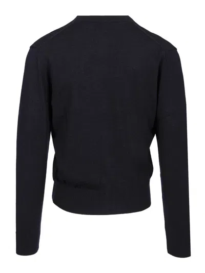 Ami Alexandre Mattiussi Ami Classic V-neck Cardigan With Button-down Front In Black