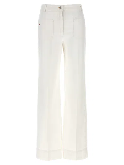 Victoria Beckham Womens Washed White Alina Flared-leg Denim Jeans In White