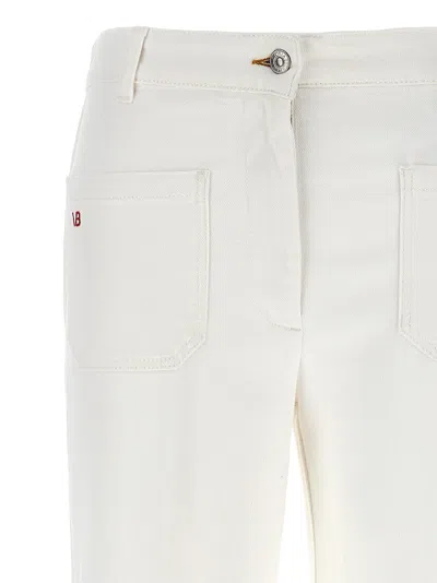 Victoria Beckham Womens Washed White Alina Flared-leg Denim Jeans In White