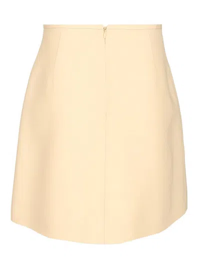 Valentino Crepe Couture Short Skirt In Neutral