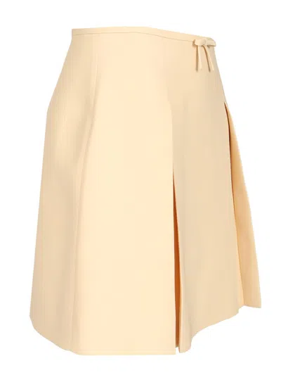 Valentino Crepe Couture Short Skirt In Neutral