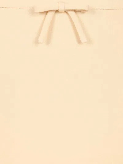 Valentino Crepe Couture Short Skirt In Neutral