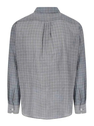 Our Legacy Checked Pattern Button-down Collar Shirt In Gray