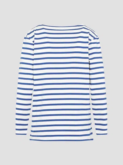 Valentino Cotton Long Sleeve T-shirt With Print In Blue