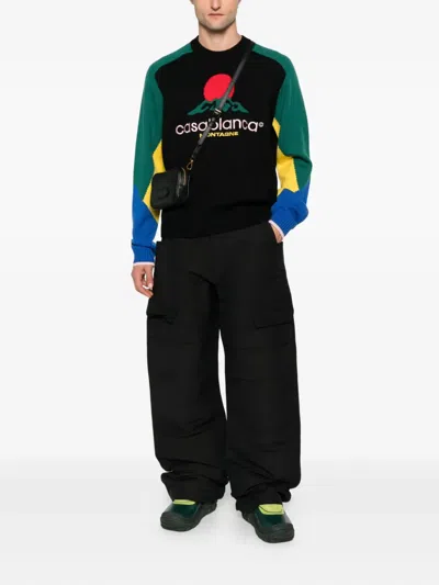Casablanca Crewneck Merino Wool Jumper In Multi