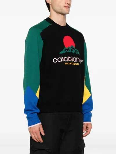 Casablanca Crewneck Merino Wool Jumper In Multi