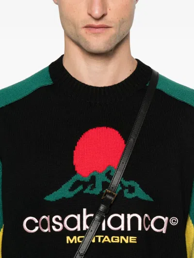 Casablanca Crewneck Merino Wool Jumper In Multi