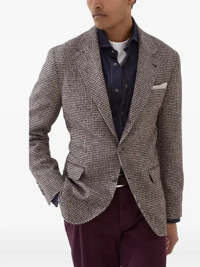 Brunello Cucinelli Single-breasted Blazer In Gray