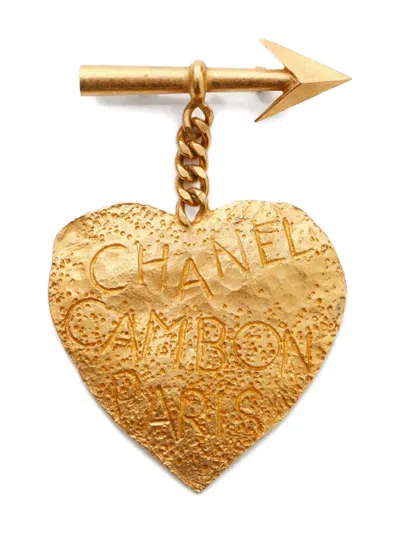 Pre-owned Chanel 1993 Heart Arrow Brooch