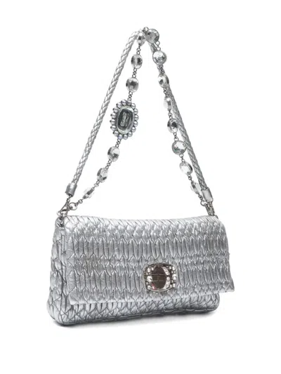 Pre-owned Miu Miu 2010s Matelasse Crystal Shoulder Bag