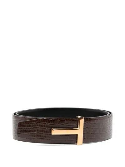 Tom Ford T Icon Belt In Brown