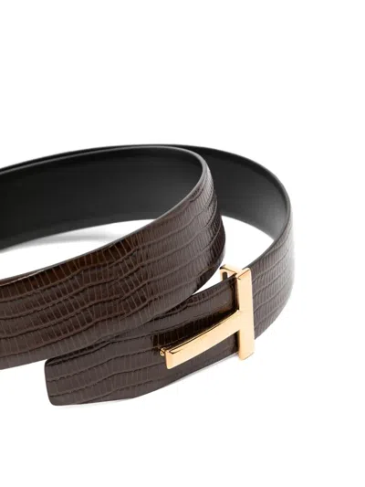 Tom Ford T Icon Belt In Brown