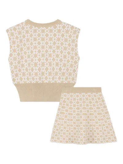 Givenchy Intarsia-knit Skirt Set In Brown
