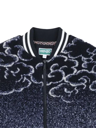 Kenzo Tiger-print Bomber Jacket In Blue
