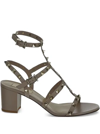 Valentino Rockstud Sandal In Gray