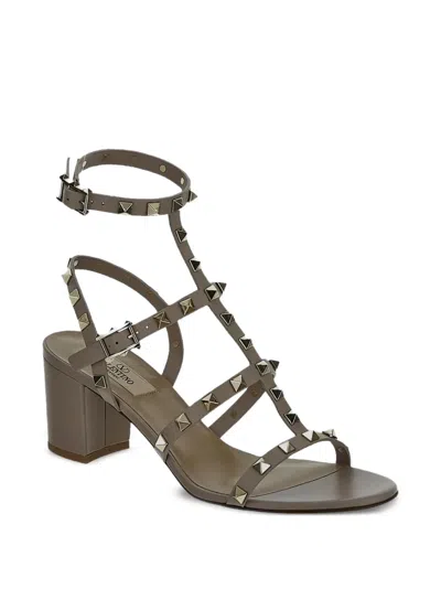 Valentino Rockstud Sandal In Gray