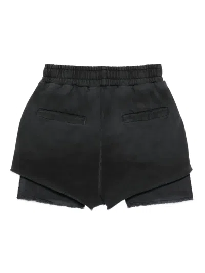 Barrow Cotton Shorts High-rise Waist Elastic Waistband In Black