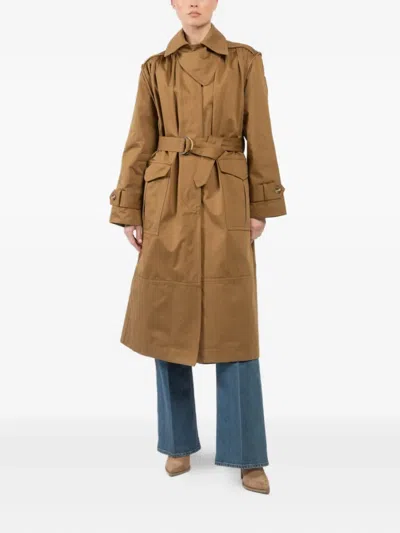 Zimmermann Illuminate Belted Trench Coat In Brown
