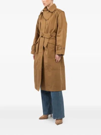 Zimmermann Illuminate Belted Trench Coat In Brown