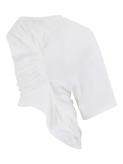 A.w.a.k.e. Asymmetric Ruched Top In White