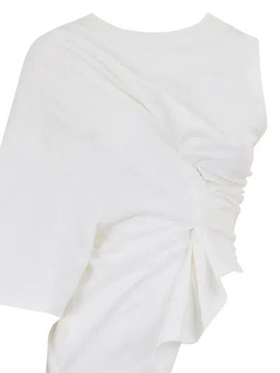 A.w.a.k.e. Asymmetric Ruched Top In White